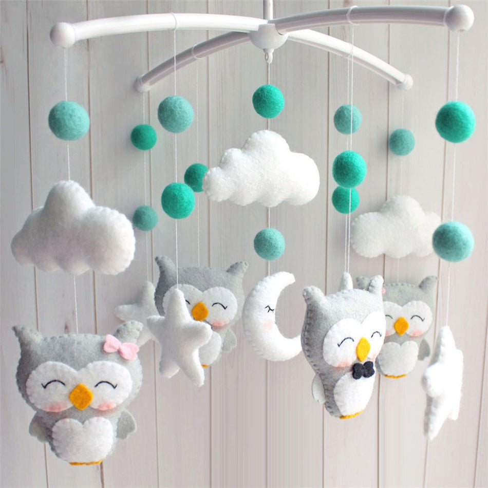 Newborn Owl Hand-Made Fabric Crib Rattle Toy 2766831829388