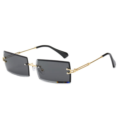 Fashion New Rimless Cut Edge Square Sunglasses 2768549787181
