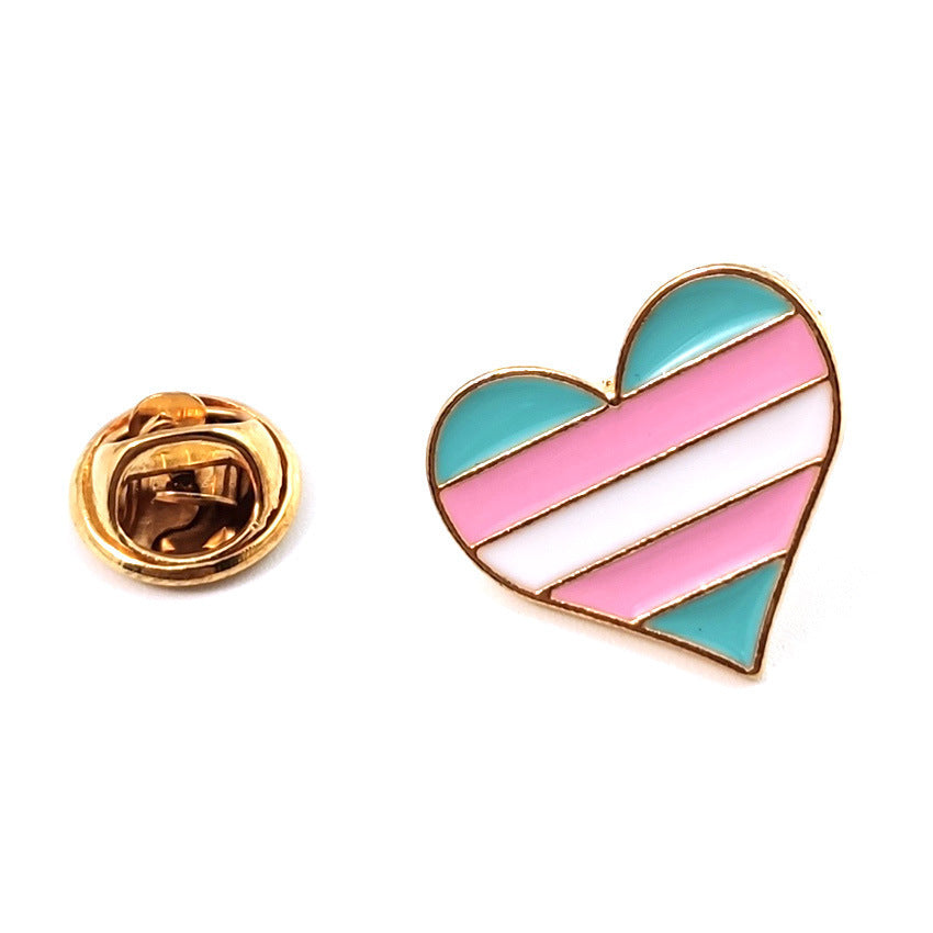 Heart shaped letter badge love rainbow brooch 2769030566803