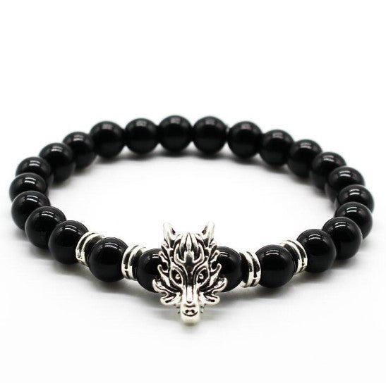 Man's Volcanic Stone Bracelet Longteng Ornaments Bracelet Natural Stone Elastic Bracelet 277570690499