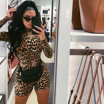 Women's High Neck Pullover Long Sleeve Sexy Jumpsuit 2776578719039