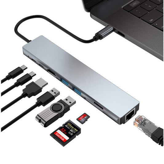 PD Eight-in-one Expansion Dock Usb Docking Station Type-c Hub Splitter - 图片 1
