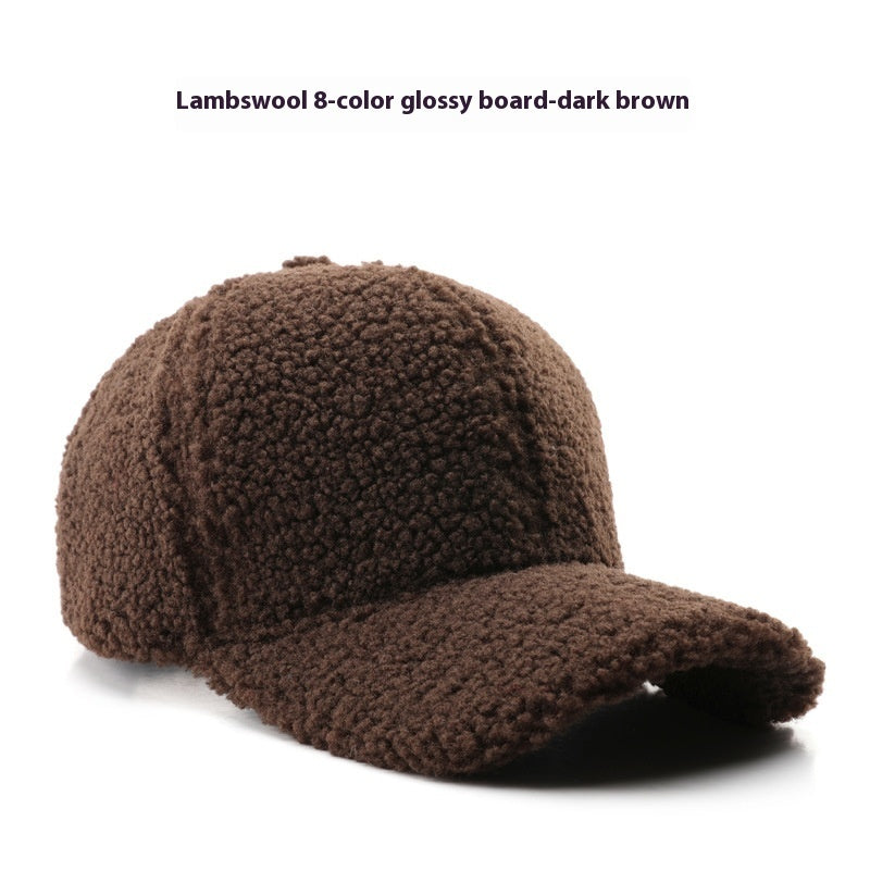 Baseball Cap Fashion Retro Solid Color Lamb Wool Curved Brim 277dc388 81db 4309 9c95 b5a7344ab6f1 trans