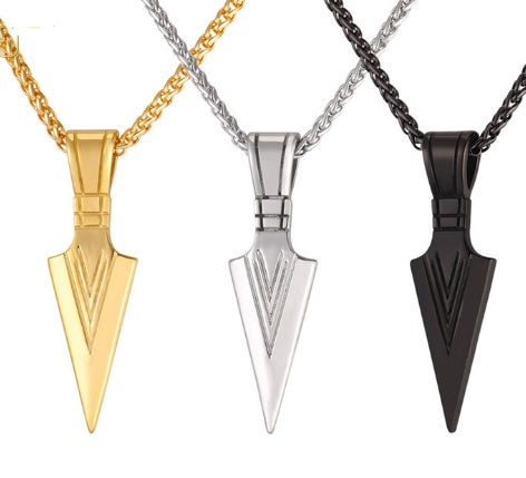 European America jewelry men stainless steel spear necklace with chain 27853552329991