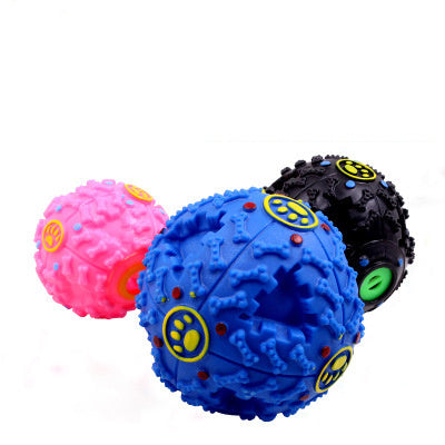 Pet Dog Treat Trainning Chew Sound Food Dispenser Toy Squeaky Giggle Ball 278748581230