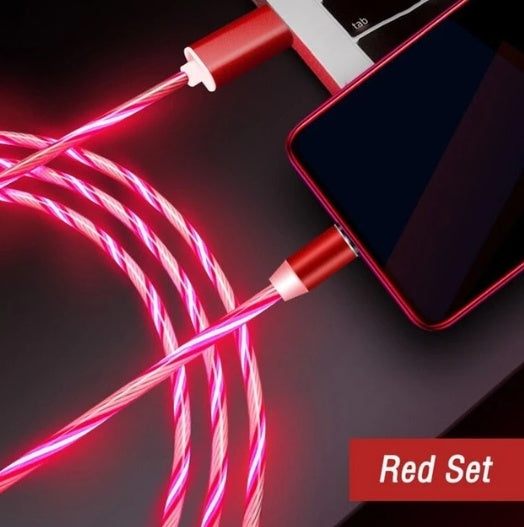 Compatible with Apple, Flowing Ligh Magnetic Streamer Data Line Cable for Iphone Android Typec - 图片 7