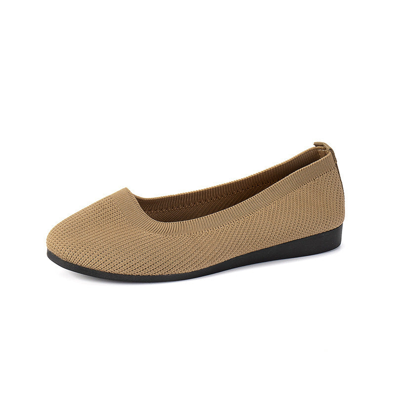 Round Toe Flats Shoes Casual Comfortable Soft Slip On Knit Mesh Shoes For Women 278b0f05 8f88 46ac b522 7a61ca04e368