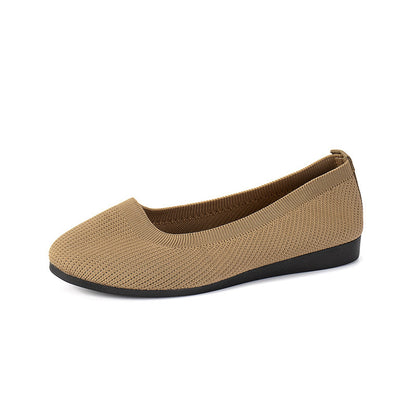 Round Toe Flats Shoes Casual Comfortable Soft Slip On Knit Mesh Shoes For Women 278b0f05 8f88 46ac b522 7a61ca04e368