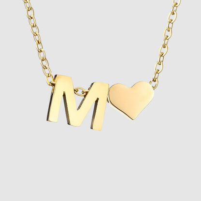 Minimalist Style Heart-shaped Letter Necklace Bracelet 278df022 7c54 4907 896c 94aeea30876e