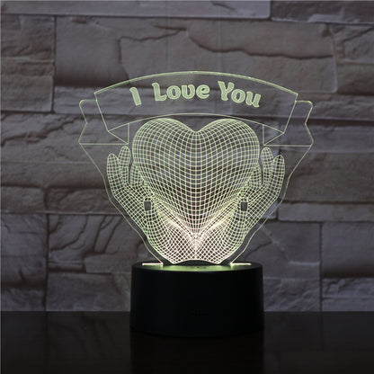 Valentines Day Gift Hands Holding Love 3D Night Light 27914568905