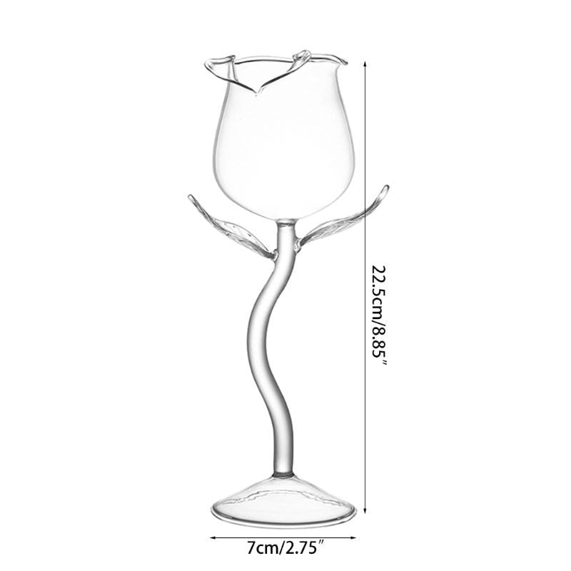 Fancy Red Wine Goblet Wine Cocktail Glasses 100ml Rose Flower Shape Wine Glass Party Barware Drinkware 2795463626076