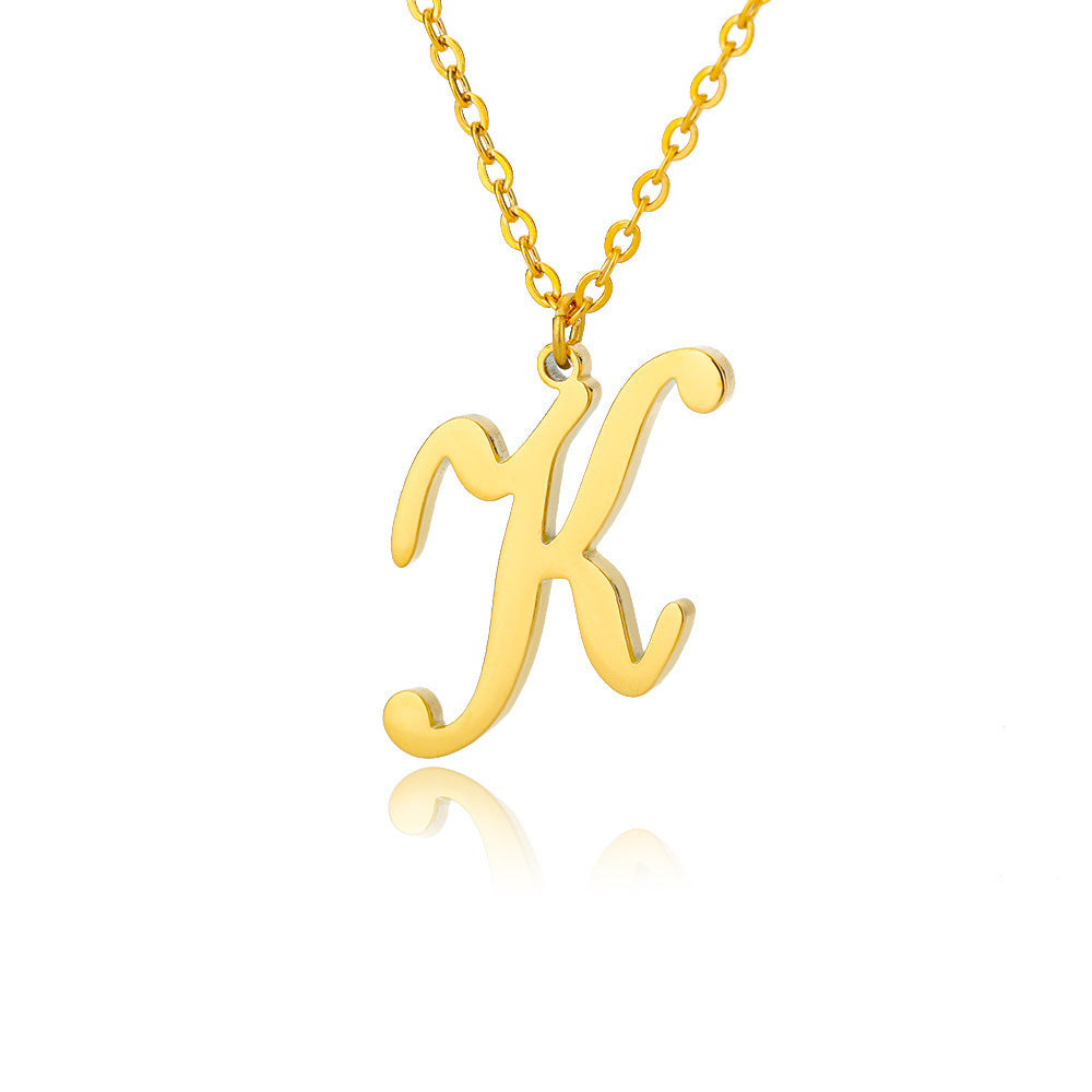 Stainless Steel 26 English Letter Necklace 27ac229c 7d3a 41e6 a9e7 5f0e0311a2e6