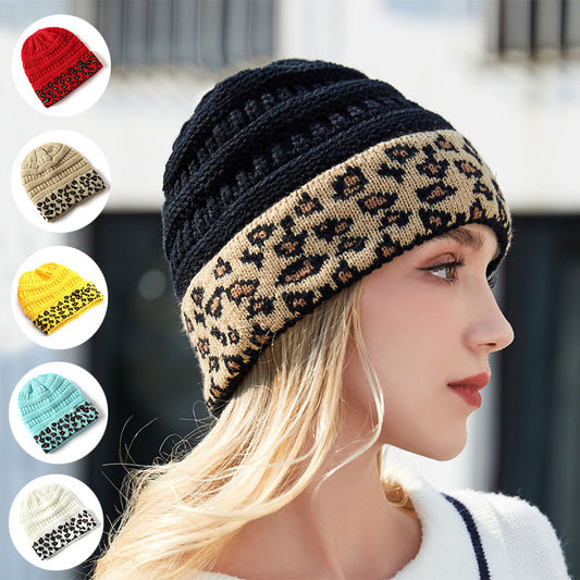 Beanie Women's Warm Leopard Print Knitted Hat Winter 27bb1e91 5de7 4a84 bfdc f4647c1b672e