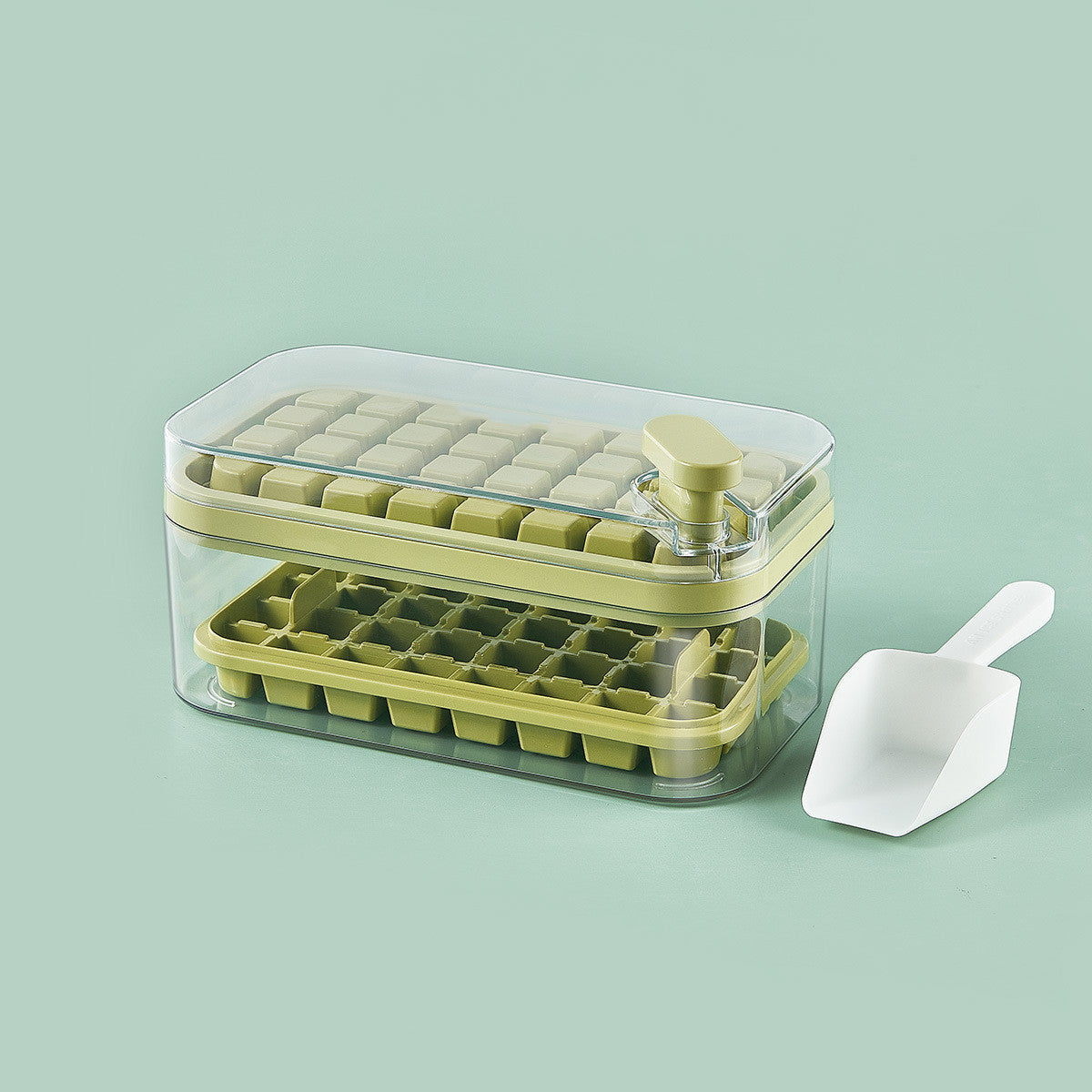 One-button Press Type Ice Mold Box Plastics Ice Cube Maker Ice Tray Mold With Storage Box With Lid Bar Kitchen Accessories 27