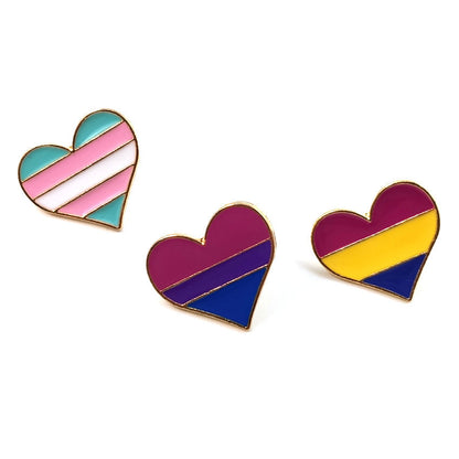 Heart shaped letter badge love rainbow brooch 280843541620