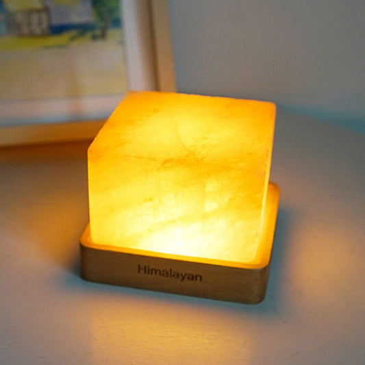 led square wooden base crystal salt lamp 2817272769295