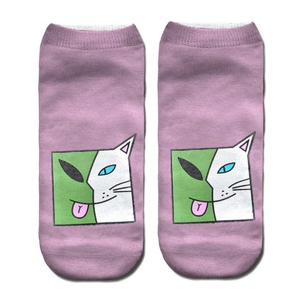 Popular Funny Unisex Short Socks 3D Cat Printed Anklet Socks Casual Socks 2818119248140