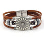 Stainless steel buckle leather bracelet 2821879474092