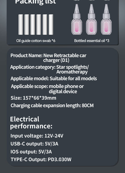 Multifunctional Purple Light Car Phone Charger