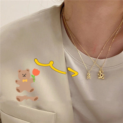 Geometric Bear Pearl Necklace Girlish Color Bear Pearl Temperament 2830bcb8 375b 4322 8e2c 91ff15f7ba6c