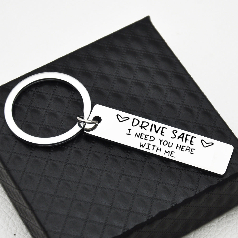 Be Safe Honey i Need You Here With Me Stainless Steel keychain 28353358989887