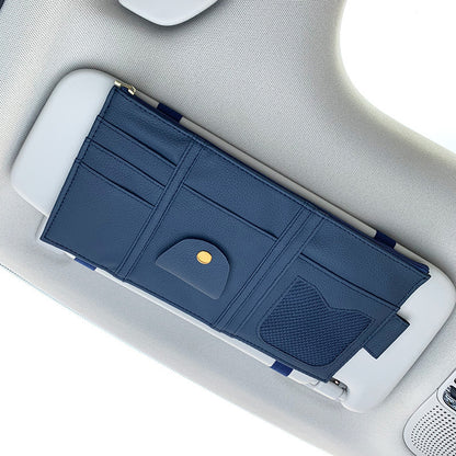 Car Sun Visor Organizer Storage Holder Full Leather Wrap 2842694163845