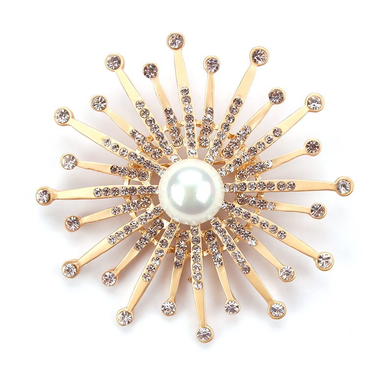 Rhinestone Pearl Brooch Pin 286295030815
