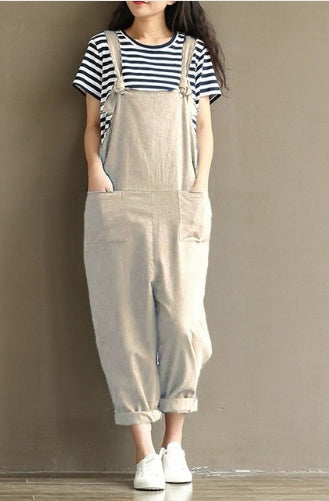 Women's Casual Trousers With Brushed Cotton Suspenders 2876751052150