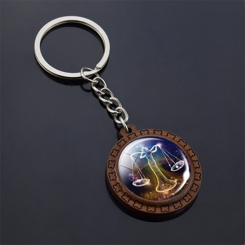 Constellation Keychain Wood Carved Time Gem Pendant 287939ab 4634 4944 8d99 7b5aa8e6704f