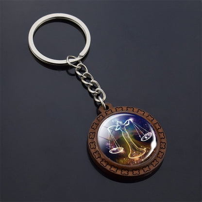 Constellation Keychain Wood Carved Time Gem Pendant 287939ab 4634 4944 8d99 7b5aa8e6704f