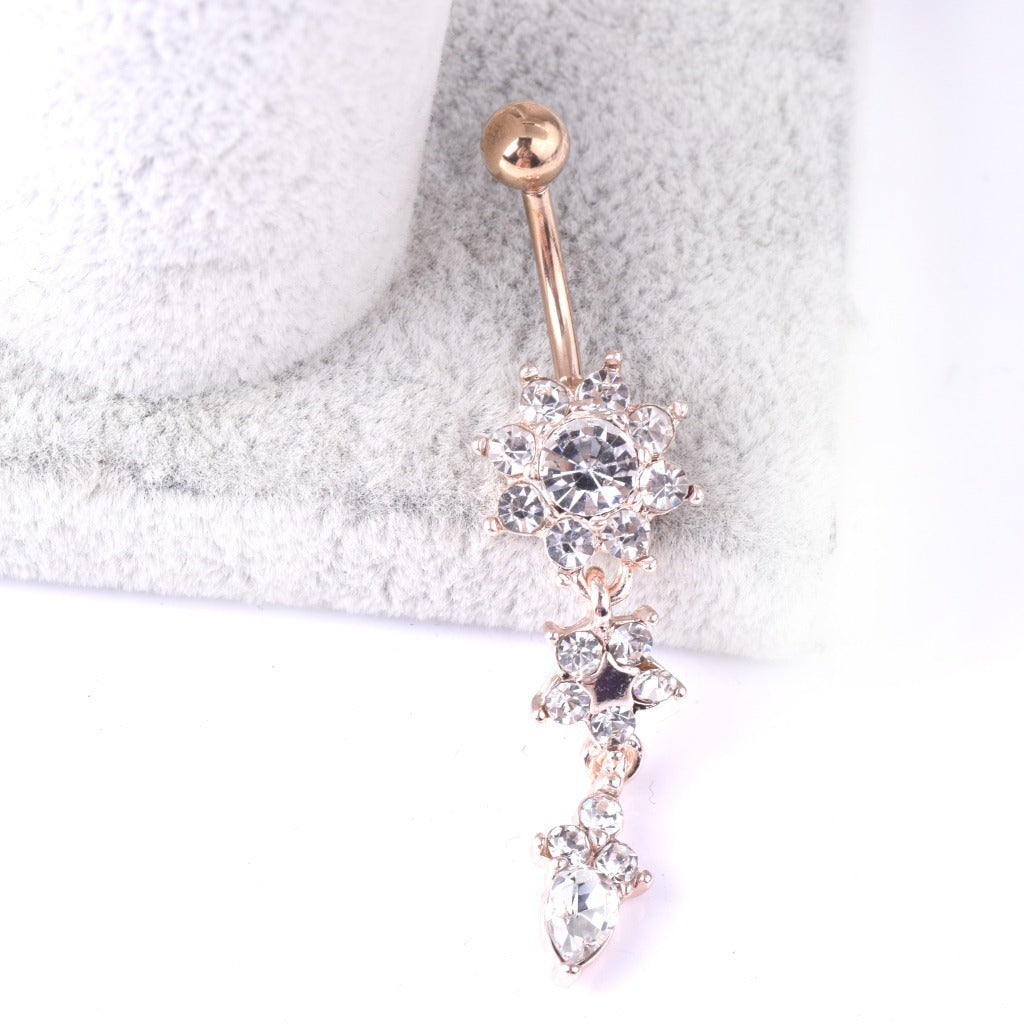 Human puncture medical steel drop belly button