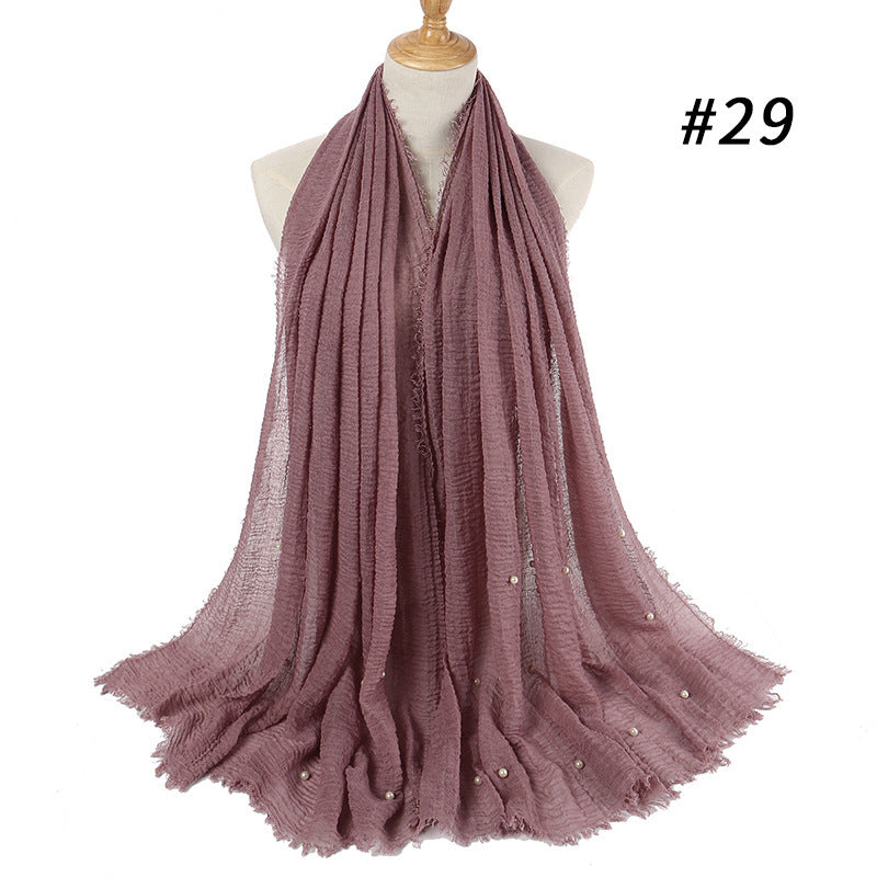 Cotton and linen crumpled monochrome scarf 2883040046862