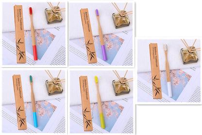 Natural bamboo handle round bamboo toothbrush 28835f2d f33d 41d3 9ab1 ecf219bbb7a8