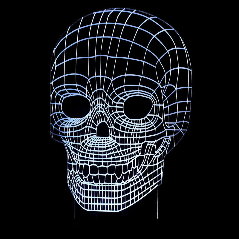3D LED Color Night Light Changing Lamp Halloween Skull  Light Acrylic 3D Hologram Illusion Desk Lamp For Kids Gift Dropship - HD Wireless Product #2