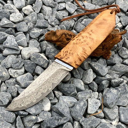 Outdoor Camping Forging Damascus Pattern Steel Short Knife 28864782 26ae 4b24 91fd d4edb7858e0e