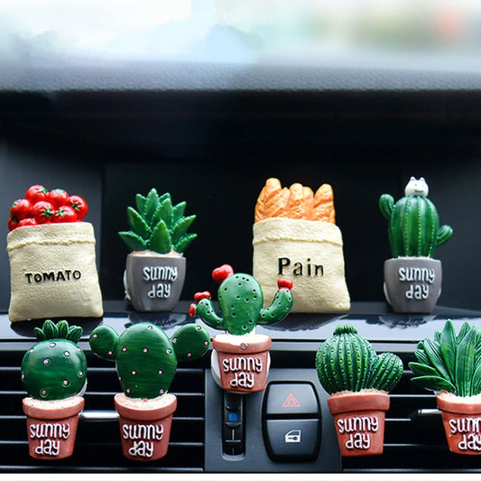 Car Air Freshener Plants Perfume Vent Outlet Air Conditioning Fragrance Clip Cute Creative Ornaments Interior Auto Accessorie