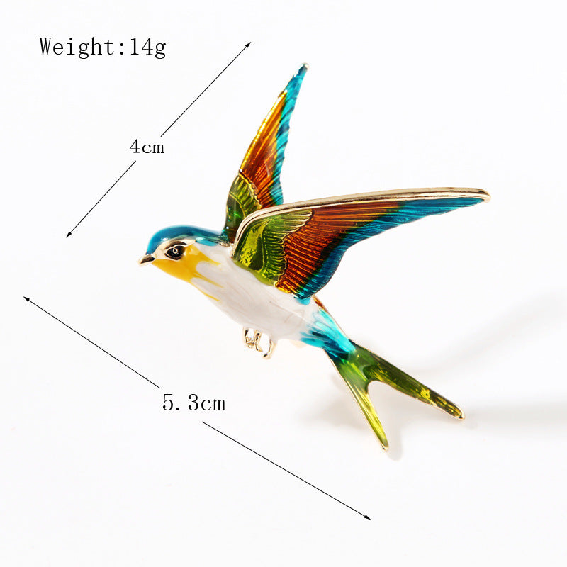 Alloy Diamond Color Swallow Brooch 2892674950203