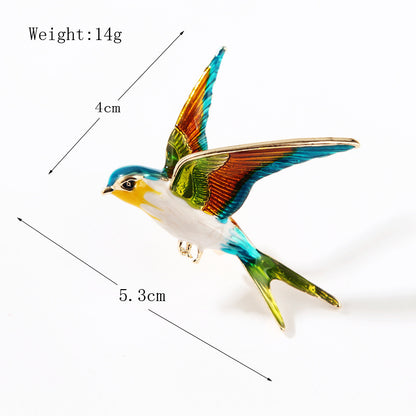 Alloy Diamond Color Swallow Brooch 2892674950203