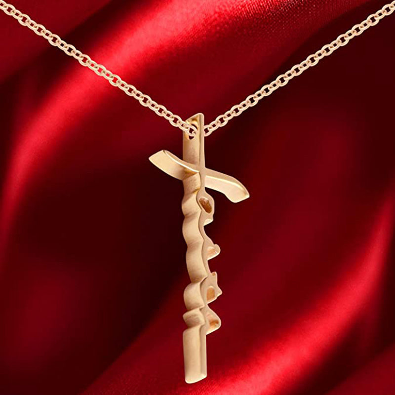 Fashion Gold Silver Color Letter Faith Cross Necklace 2894d952 8f6b 4281 97cf 8ebe47143f42