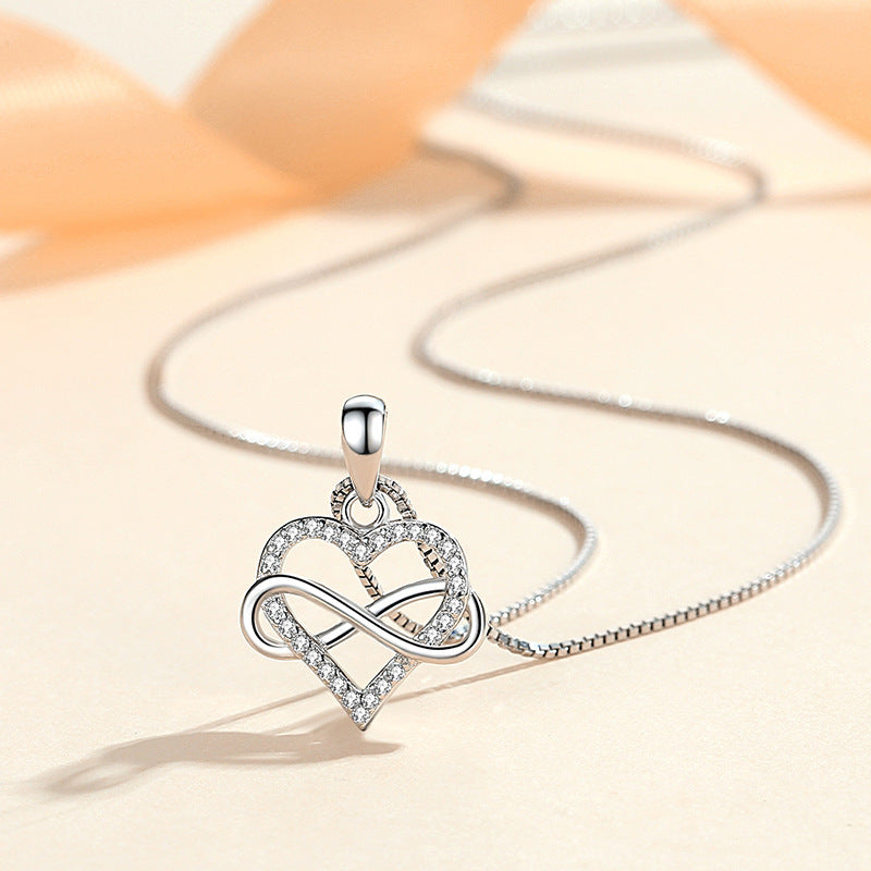 S925 Sterling Silver Pendant Heart Of Eternity Ins Collar Chain 28d23185 24a8 49db a432 1bf36870cfb6