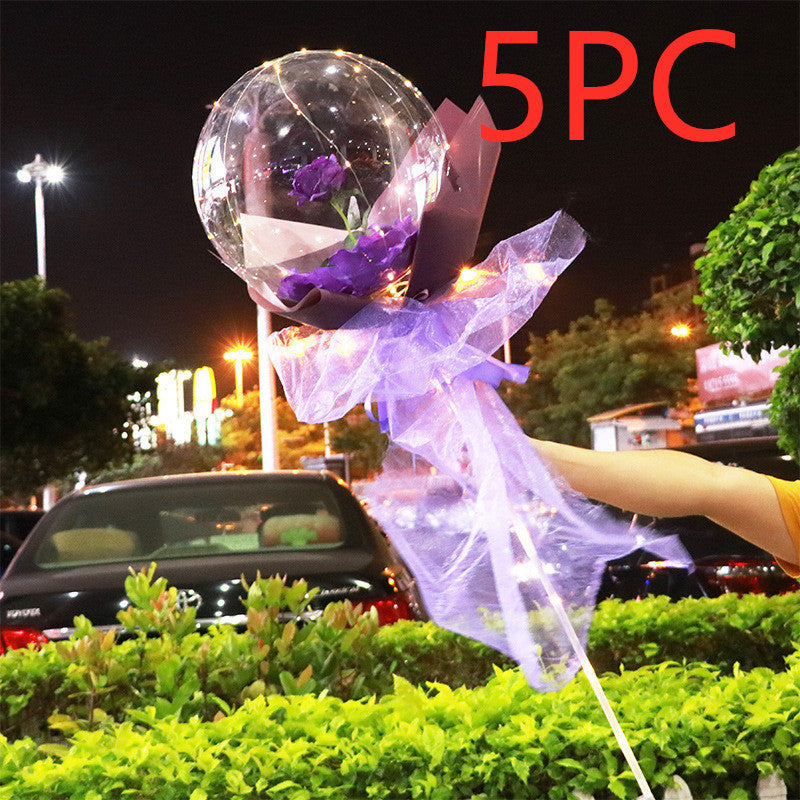 LED Luminous Balloon Rose Bouquet Transparent Bobo Ball Rose 290264743275