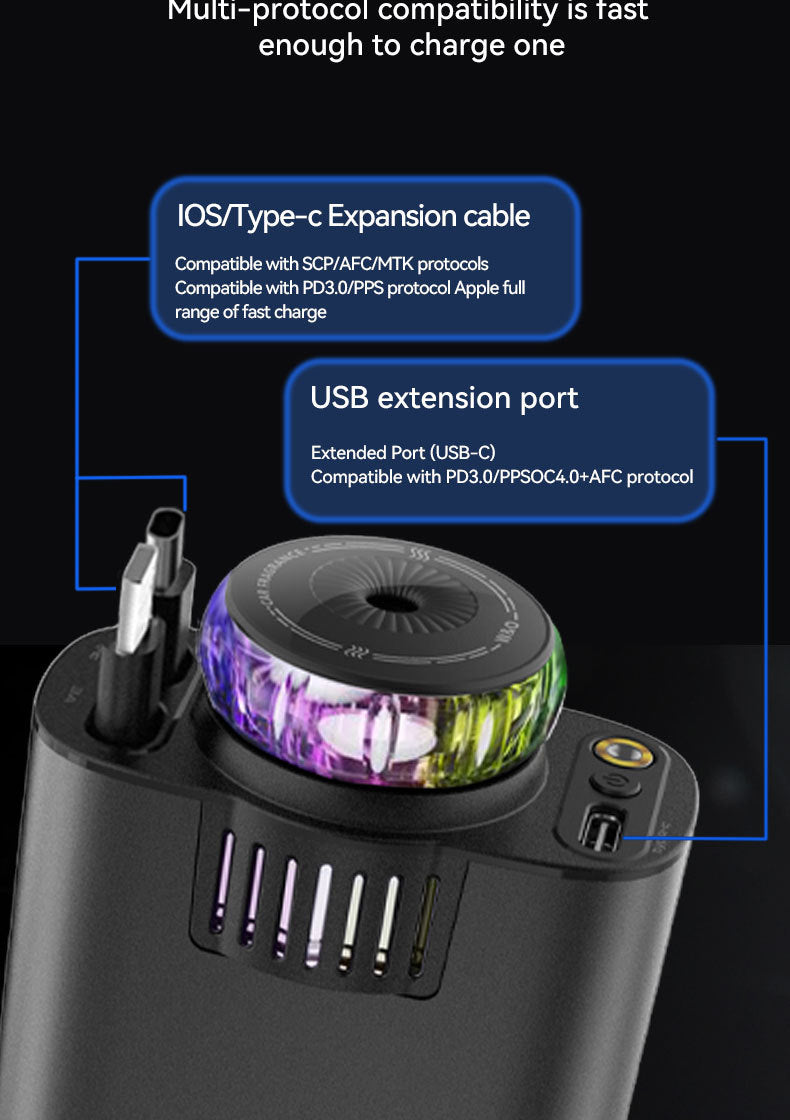 Multifunctional Purple Light Car Phone Charger