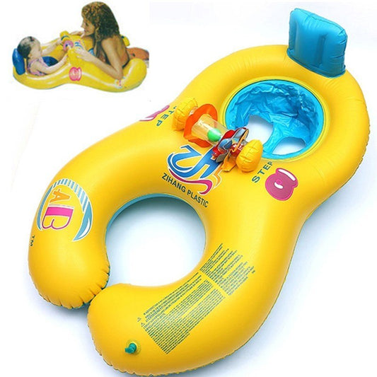 Parent-child Swim Ring Green Material Mother And Child Double Swimming Ring Multi-pattern Optional Children Swim Ring 2923355