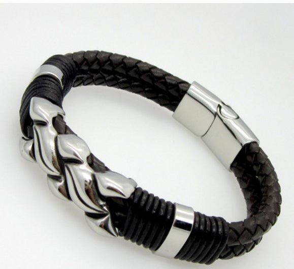 Men's multi-layer braided leather bracelet 29247210656