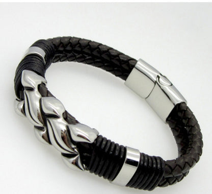 Men's multi-layer braided leather bracelet 29247210656