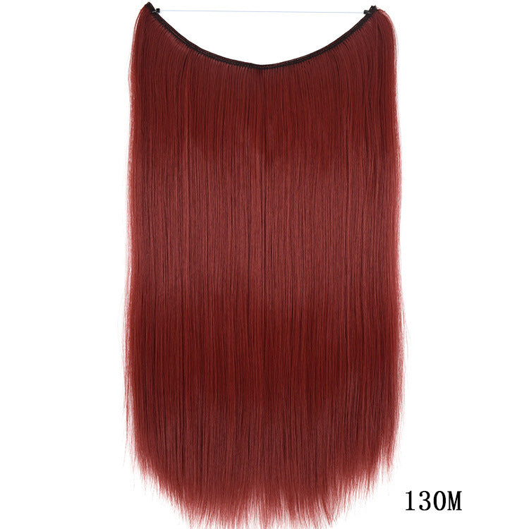 22 inches Invisible Wire No Clips in Hair Extensions Secret Fish Line Hairpieces Silky Straight Synthetic - HD Wireless Product #18