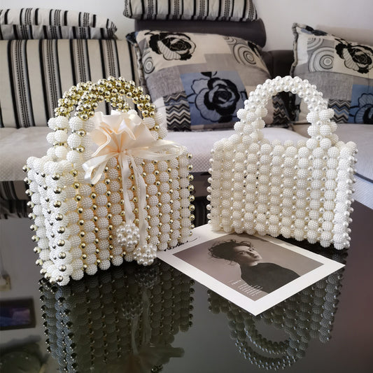 French niche bayberry ball hand-woven bag beaded bag pearl bag dinner handbag 29314981832324