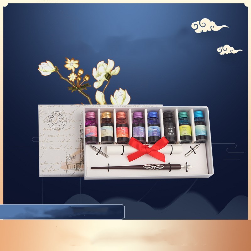 Pen and Ink Gift Box Wooden Dip Pen Set - 图片 2