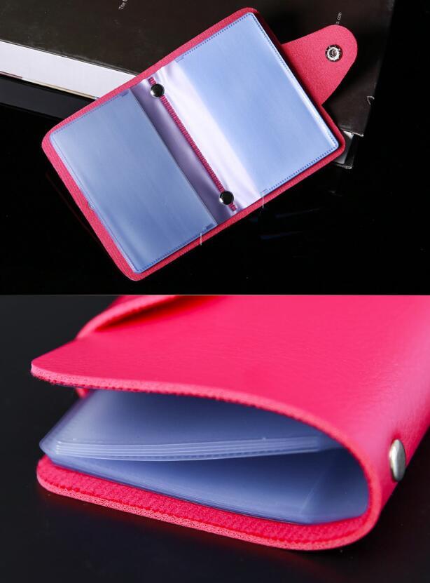 24 slots Fashion PU Leather Business Card Holder Organizer - HD Wireless Product #2