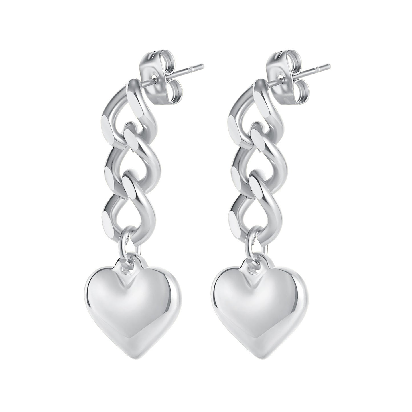 Sweet And Cool Style Peach Heart Chain Tassel Earrings 2938b17f 493e 4612 8fcf 54e89bdffb3c